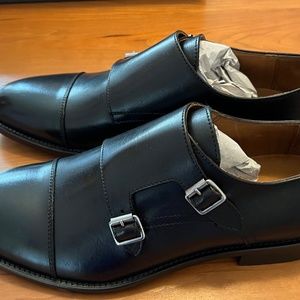 Barneys New York Mens Nero Monk Strap/ Buckle Shoes 9.5 New with box
